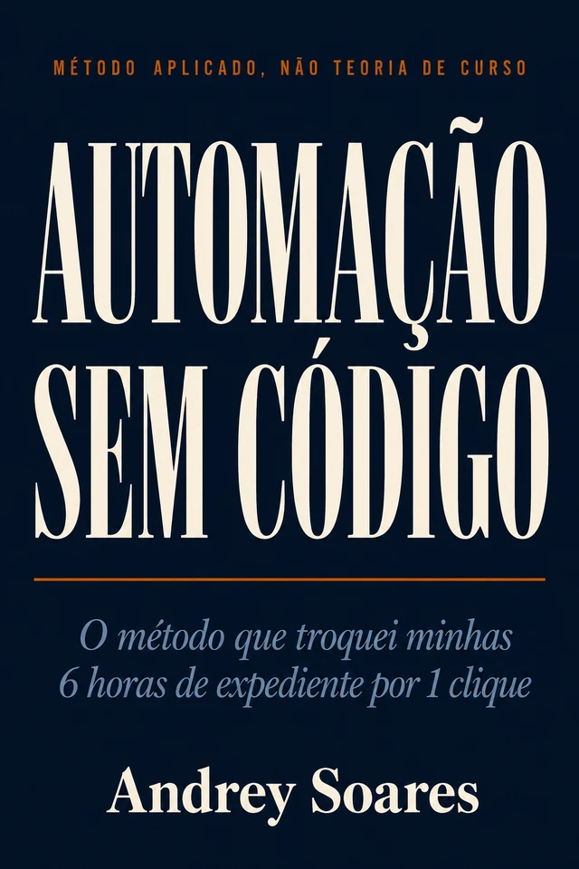 Capa do ebook Automação Sem Código — O método que troquei minhas 6 horas de expediente por 1 clique